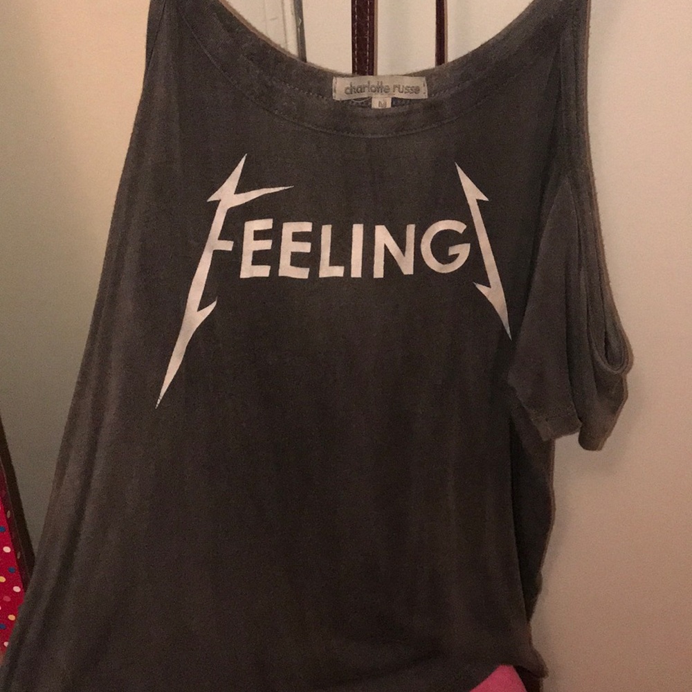 GrayCharlotte Russe “feeling”tank top Size medium